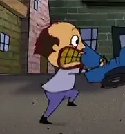 Hombre diminuto de la cortina